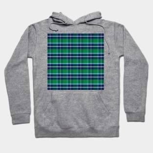 Green, Navy, Aqua, White Preppy Plaid Hoodie